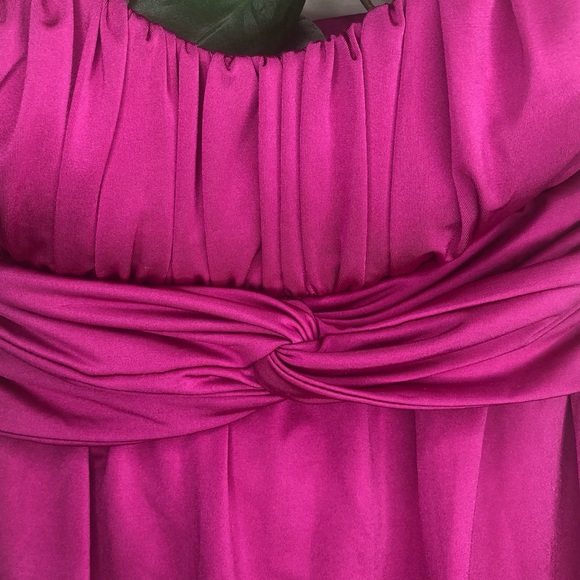 🌺 Silk Fuchsia Strapless Dress Large EUC - Picture 2 of 5